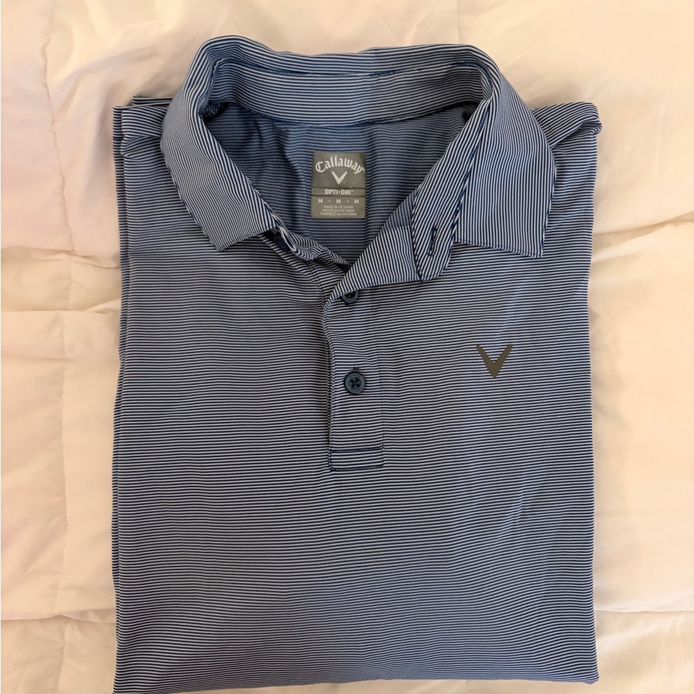 Callaway Men’s Light Blue Micro-Striped Polo